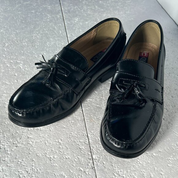 Chaps Ralph Lauren Men SZ11 Black leather tassel loafers Old Money Preppy Career main image 3